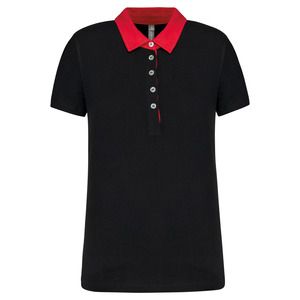 Kariban K261 - Polo jersey donna bicolore Nero / Rosso