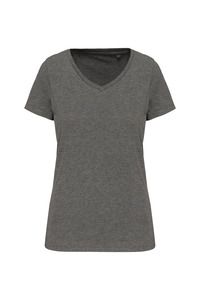 Kariban K3003 - T-shirt donna Supima® scollo a V manica corta Grey Heather