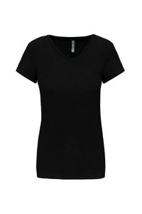 Kariban K3015 - T-shirt donna maniche corte con collo a V Black