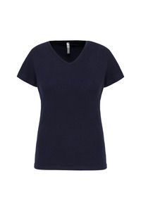 Kariban K3015 - T-shirt donna maniche corte con collo a V Blu navy