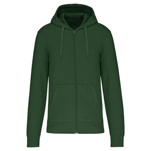 Kariban K4030 - Felpa eco-sostenibile uomo con cappuccio e zip Verde bosco