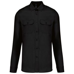 Kariban K505 - Camicia pilota uomo manica lunga Black