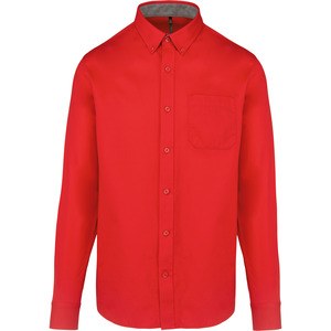 Kariban K586 - Camicia uomo Nevada in cotone manica lunga Red