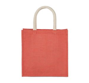 Kimood KI0274 - Borsa tote in tela di iuta - modello grande True Coral