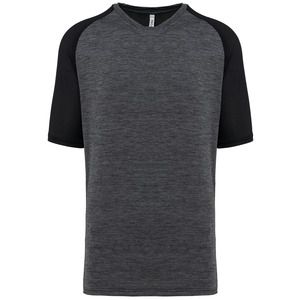 PROACT PA4030 - T-shirt uomo da padel bicolore maniche raglan Black / Marl Dark Grey