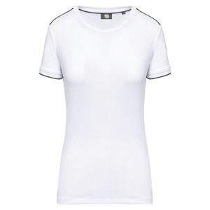 WK. Designed To Work WK3021 - T-shirt donna DayToDay maniche corte Bianco / Blu navy