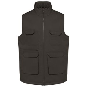 WK. Designed To Work WK607 - Gilet unisex in policotone multitasche imbottito Grigio scuro