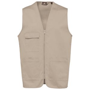 WK. Designed To Work WK608 - Gilet unisex in policotone multitasche Beige