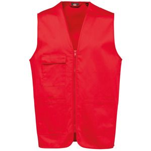 WK. Designed To Work WK608 - Gilet unisex in policotone multitasche Red