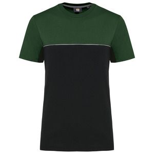 WK. Designed To Work WK304 - T-shirt unisex bicolore ecosostenibile maniche corte Black/Forest Green
