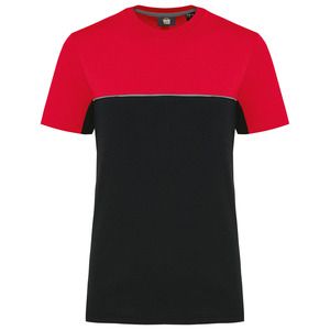 WK. Designed To Work WK304 - T-shirt unisex bicolore ecosostenibile maniche corte Nero / Rosso