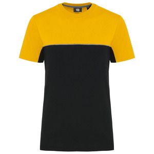 WK. Designed To Work WK304 - T-shirt unisex bicolore ecosostenibile maniche corte Black / Yellow
