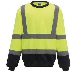 Yoko YHVJ510 - Felpa alta visibilità Hi Vis Yellow/Navy