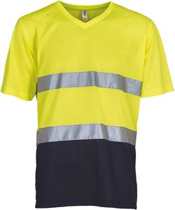 Yoko YHVJ910 - T-shirt alta visibilità Top Cool Hi Vis Yellow/Navy
