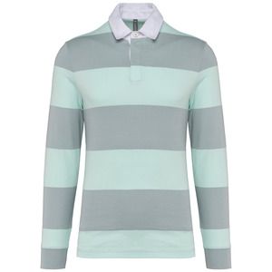 Kariban K285 - Polo a righe maniche lunghe unisex Light Grey / Ice Mint Stripes