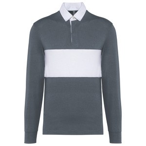 PROACT PA429 - Polo rugby maniche lunghe sporty grey / White