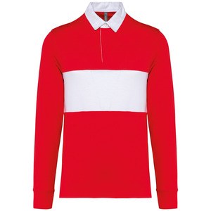 PROACT PA429 - Polo rugby maniche lunghe Sporty Red / White