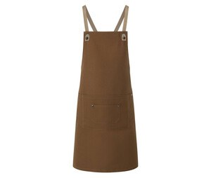 KARLOWSKY KYLS39 - Bib apron with cross straps and pocket Cinnamon