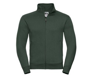 Russell RU267M - Felpa da uomo con zip grande Verde bottiglia