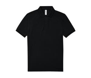 B&C BCU424 - Short-sleeved fine piqué poloshirt Black