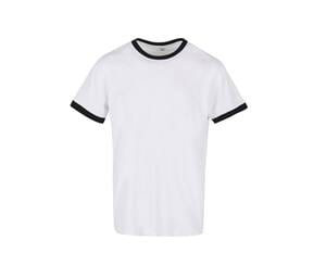 BUILD YOUR BRAND BYB022 - RINGER TEE Bianco / Nero