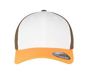FLEXFIT 6277TT - Cappello tricolore Neon Orange / White / Olive