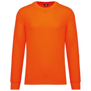WK. Designed To Work WK318 - T-shirt unisex ecosostenibile maniche lunghe cotone/poliestere Fluorescent Orange