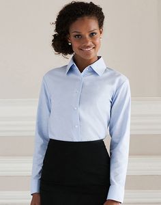 Russell Collection R-932F-0 - Camicia donna Oxford maniche lunghe