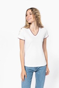 Kariban K394 - T-shirt piqué donna scollo a V