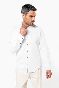 Kariban K588 - Camicia da uomo in lino e cotone a maniche lunghe